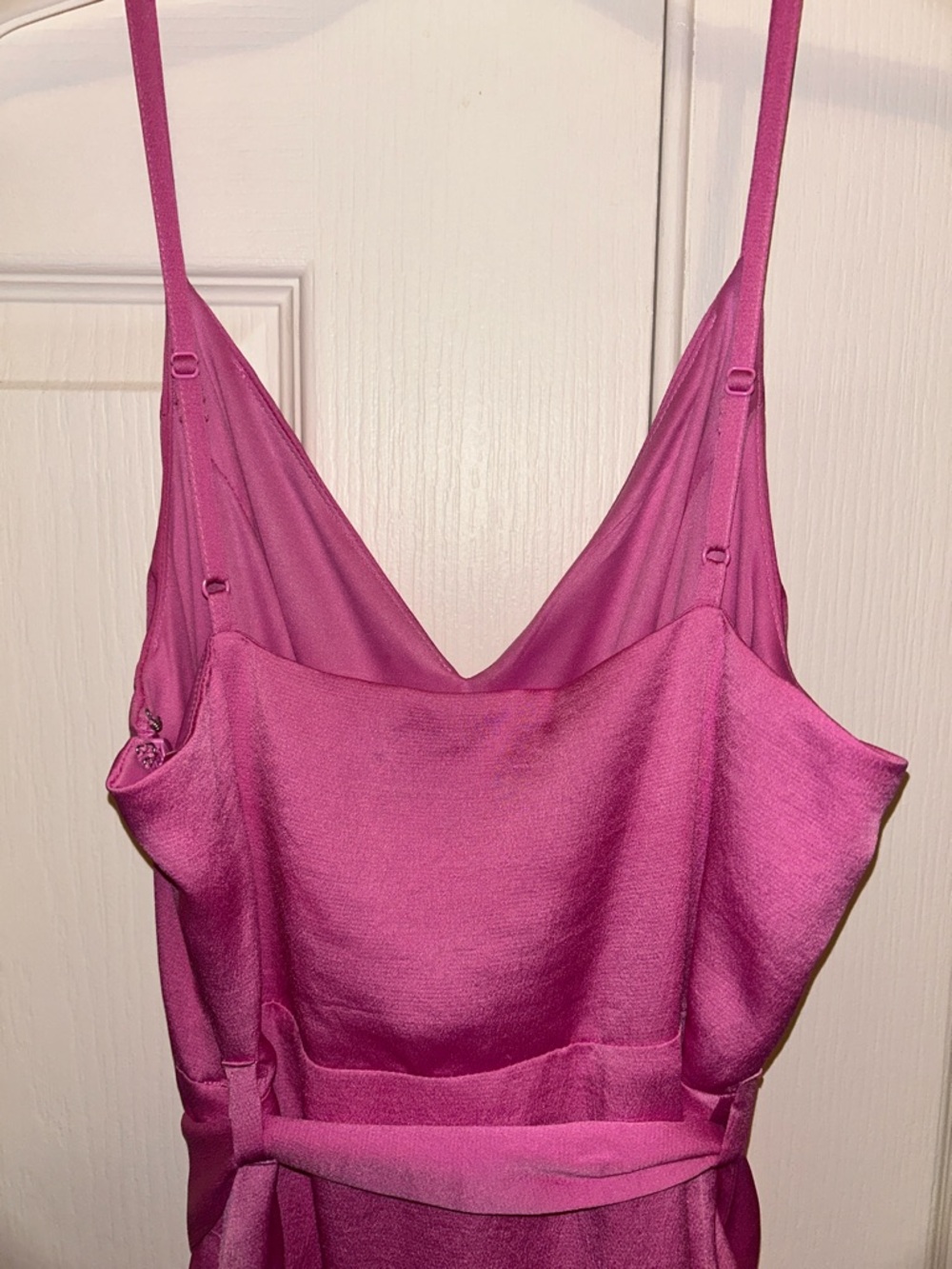 Pink Spaghetti Strap Ruffle Wrap Dress - Picture 7 of 9